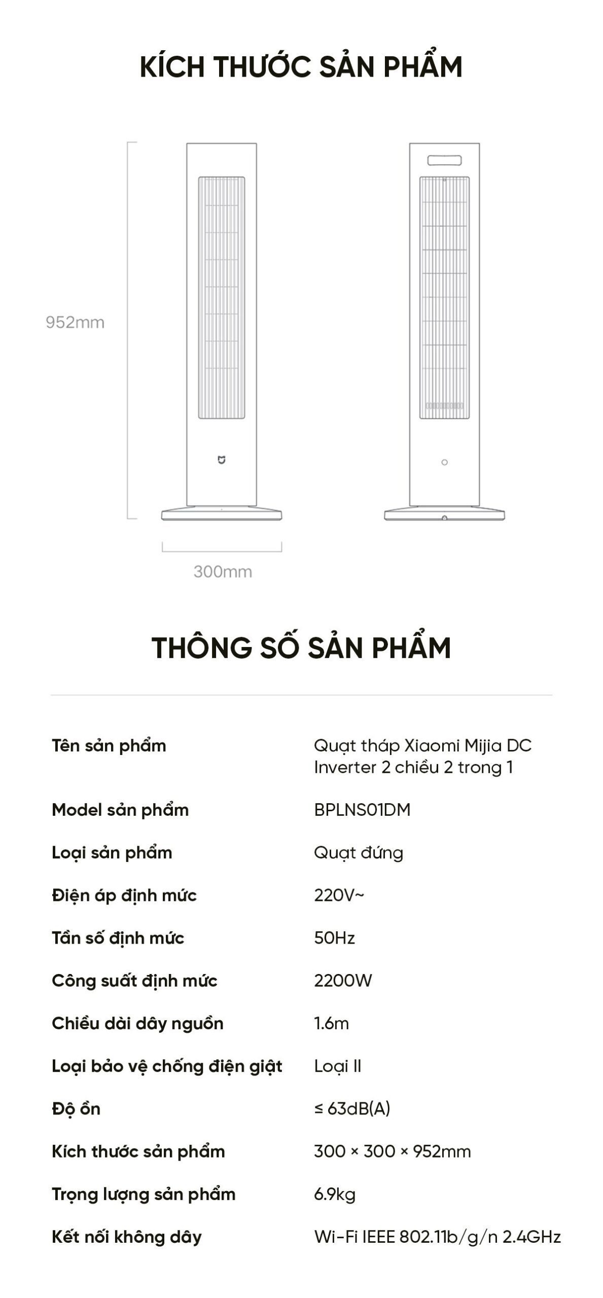 Quạt tháp điều hoà hơi nước Xiaomi BPLNS01DM