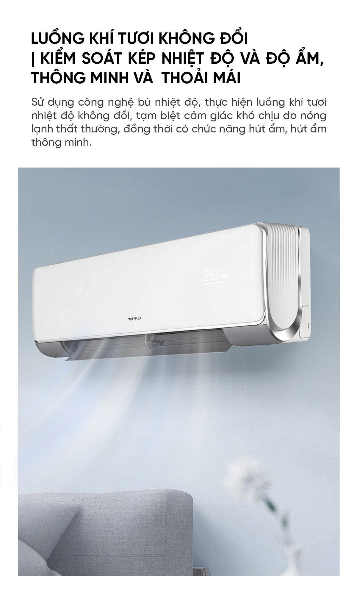Điều hòa 2 chiều thông minh Xiaomi Vino KFRD-35GWV31XA-1F 1.5HP