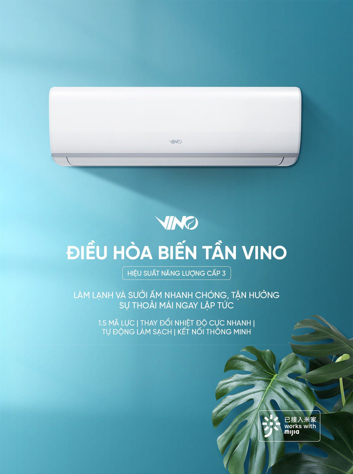 Điều hòa 2 chiều thông minh Xiaomi Vino 1.5HP tiết kiệm điện cấp 3 KFR-35GW/V11AA2-3
