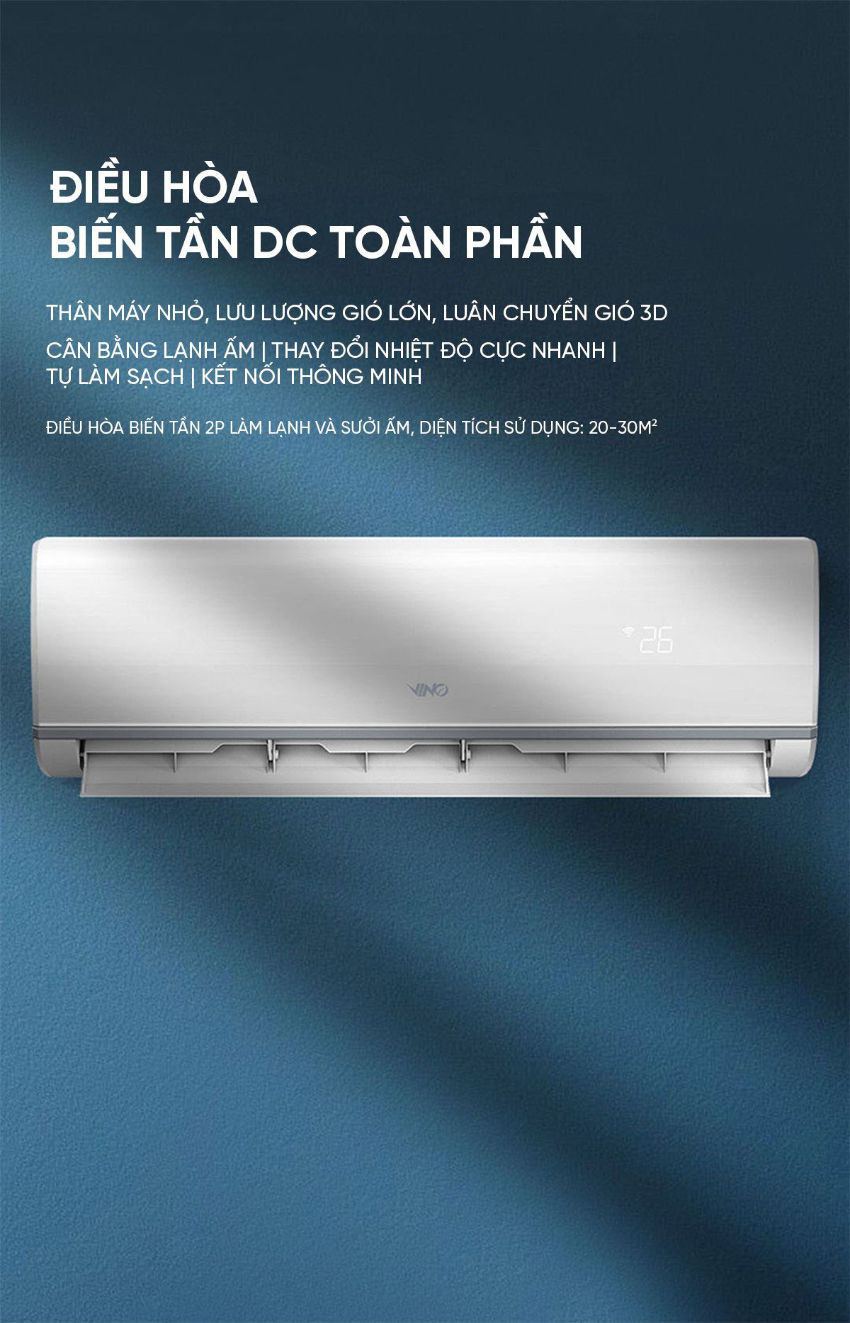 Điều hòa 2 chiều thông minh Xiaomi Vino 2HP tiết kiệm điện KFR-50GW/V31AA1-N2