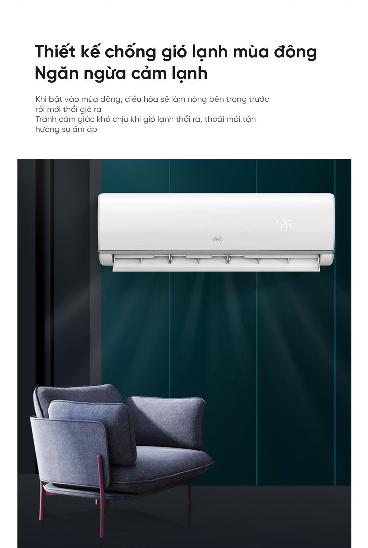 Điều hòa 2 chiều thông minh Xiaomi Vino 2HP tiết kiệm điện KFR-50GW/V31AA1-N2