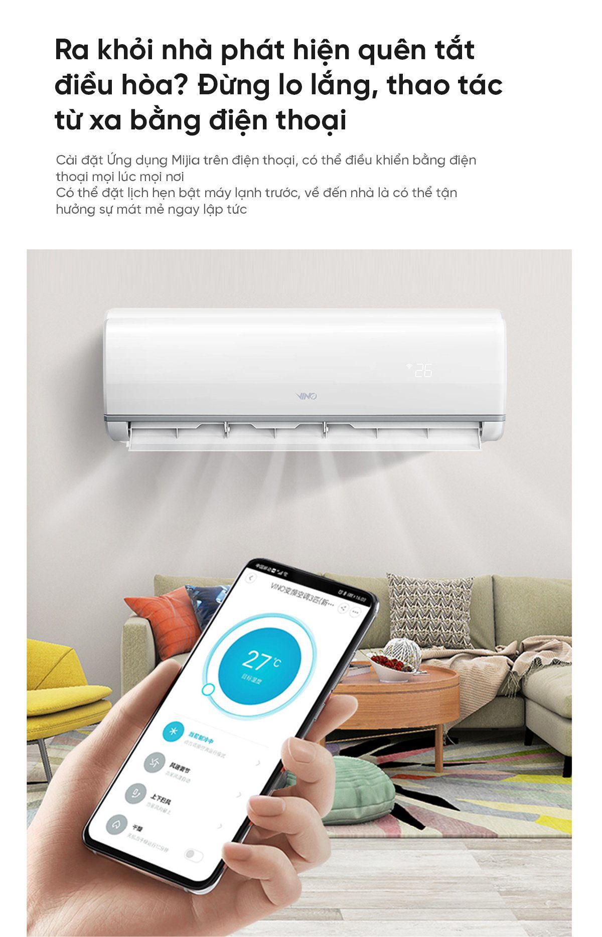 Điều hòa 2 chiều thông minh Xiaomi Vino 2HP tiết kiệm điện KFR-50GW/V31AA1-N2