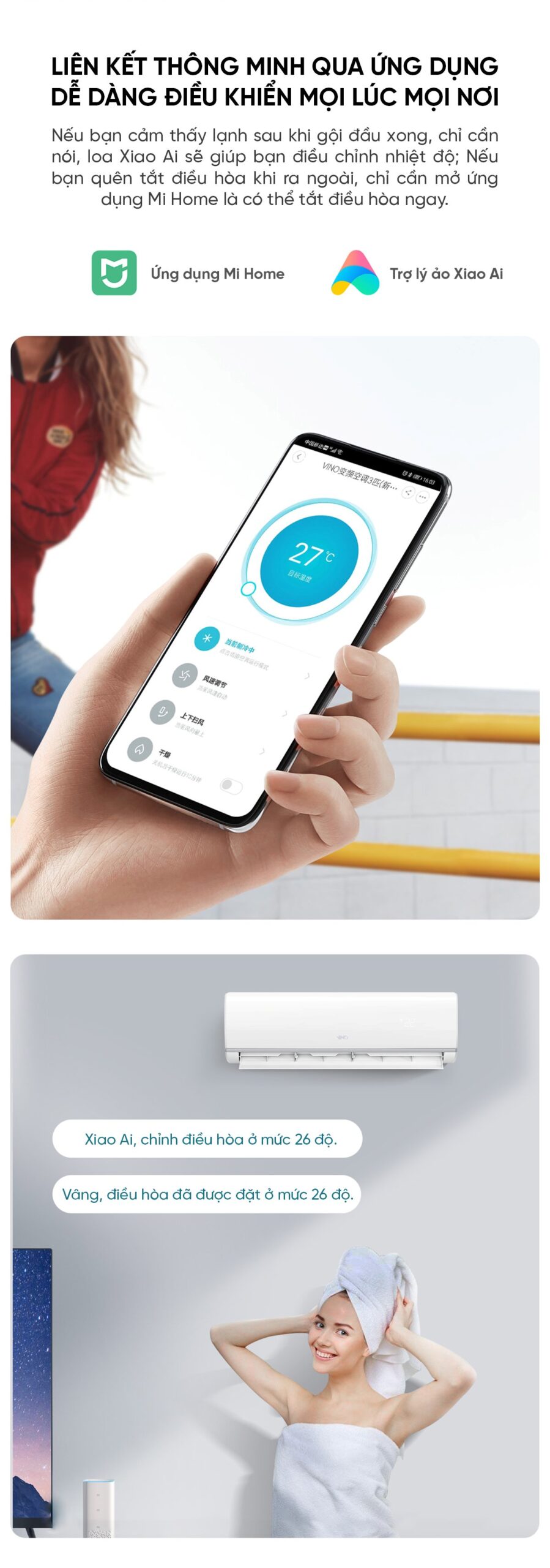 Điều hòa 2 chiều thông minh Xiaomi Vino 3HP tiết kiệm điện KFR-72GW/V31AA2-N2