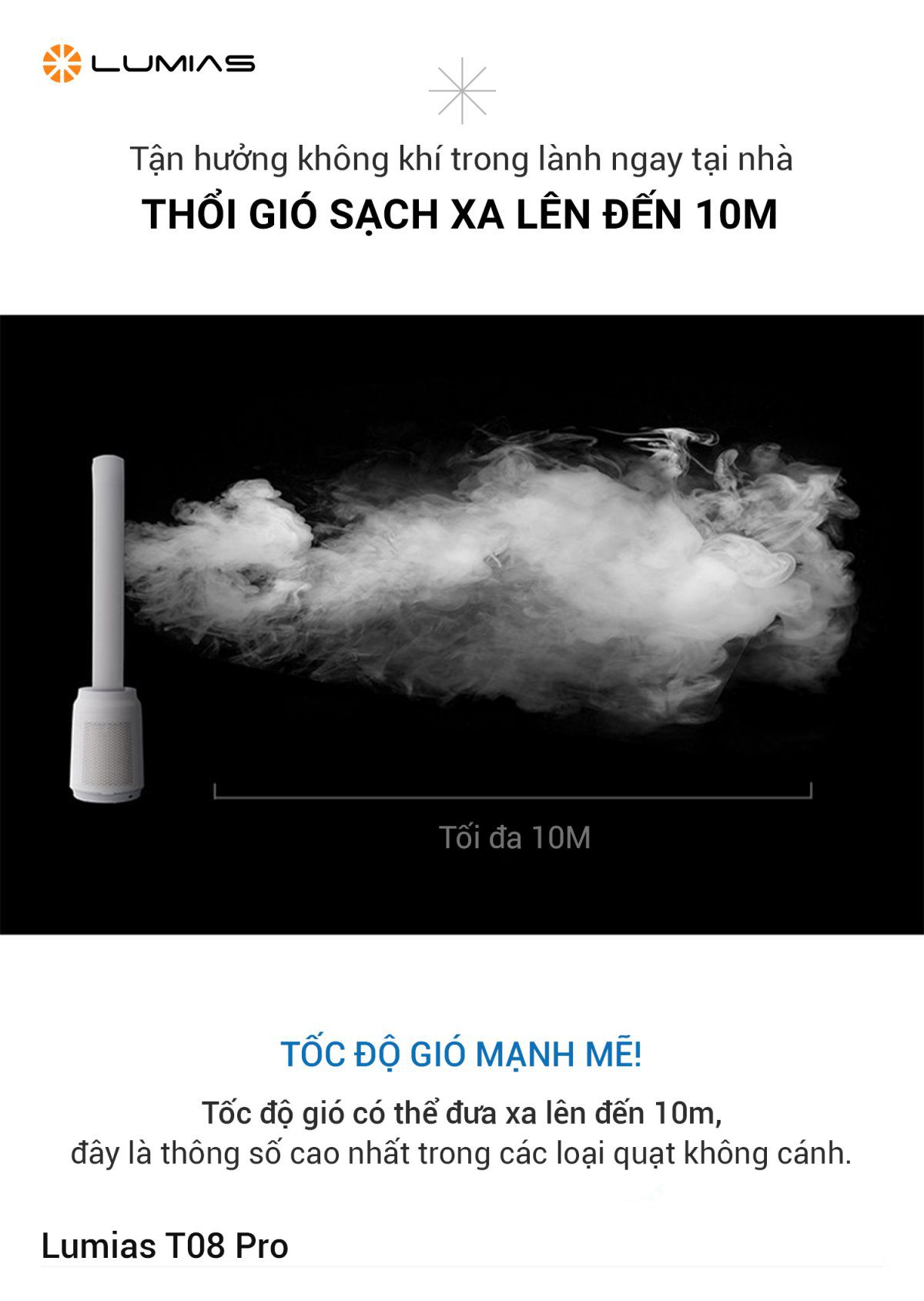 Quạt không cánh Lumias T08 Pro
