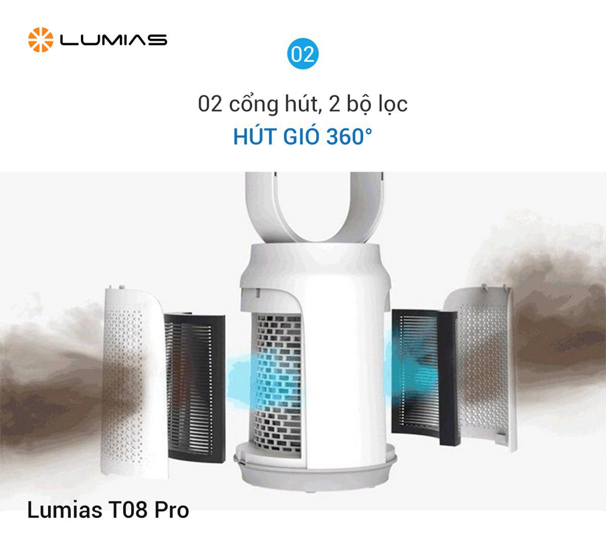 Quạt không cánh Lumias T08 Pro