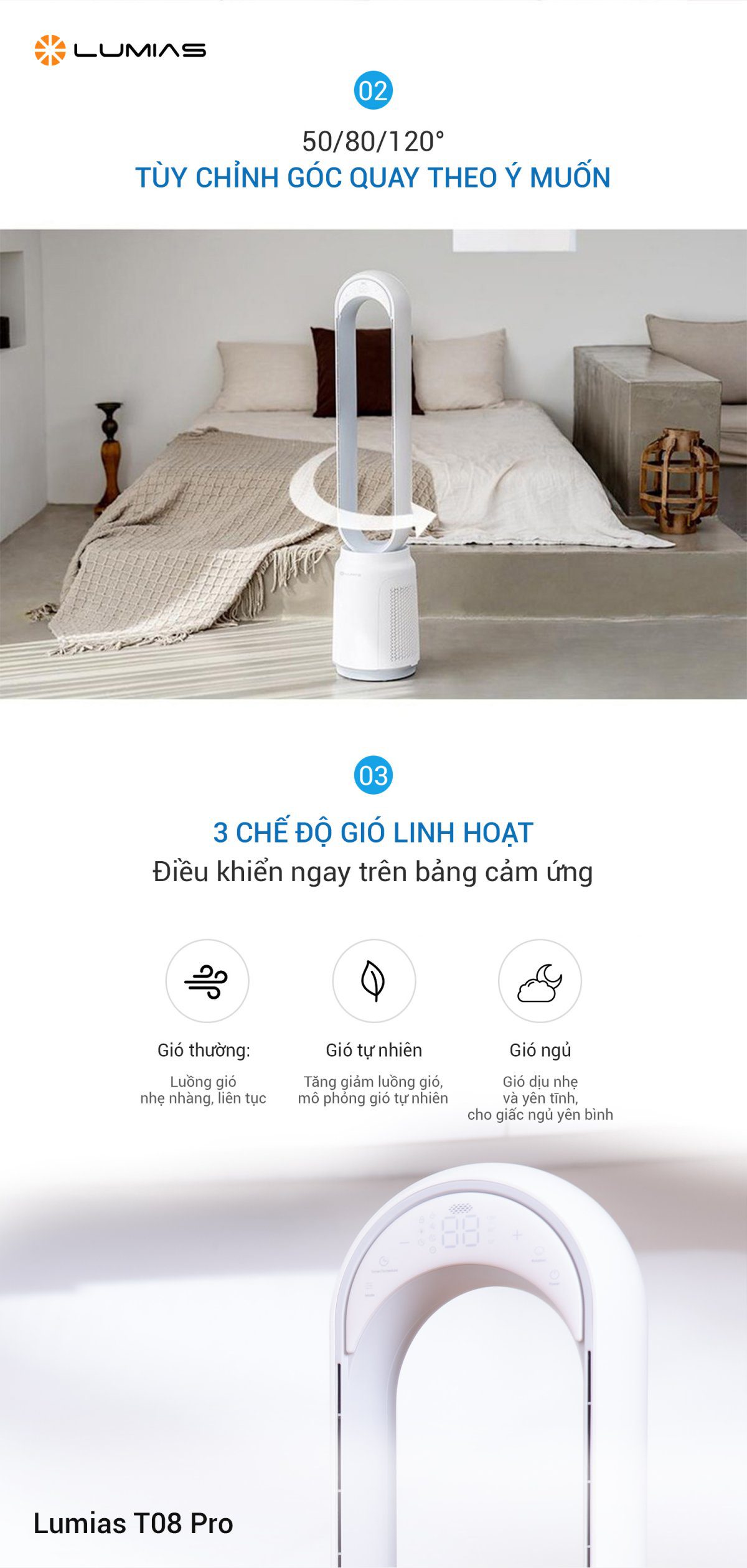 Quạt không cánh Lumias T08 Pro