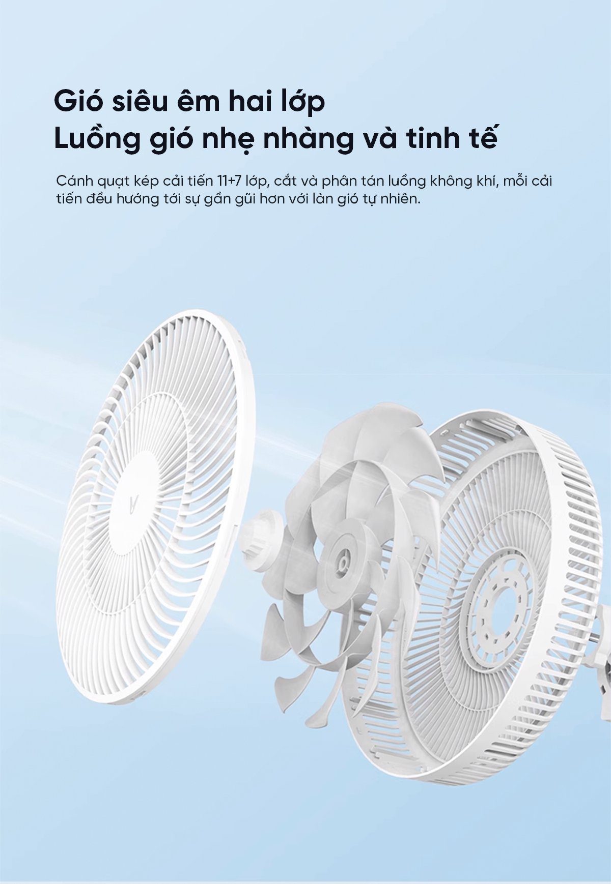 Quạt cây Xiaomi Viomi Động Cơ Không Chổi Than 18 Cánh