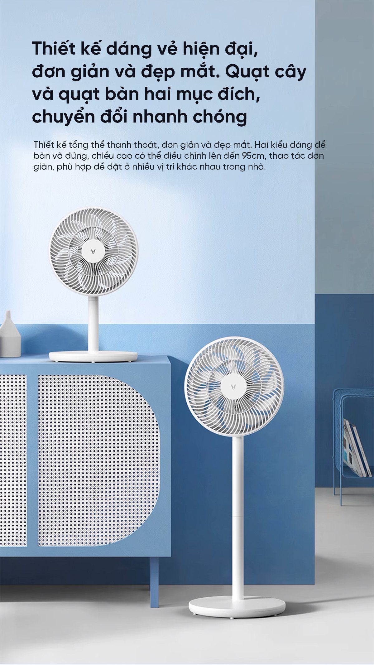 Quạt cây Xiaomi Viomi Động Cơ Không Chổi Than 18 Cánh