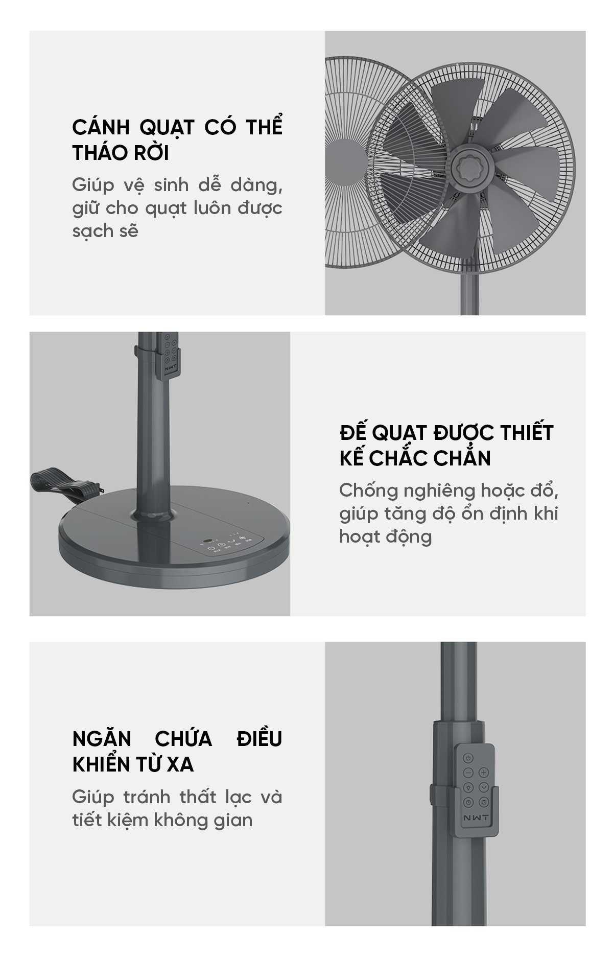Quạt Cây Thông Minh Kết Nối App Mihome Xiaomi New Widetech Trắng