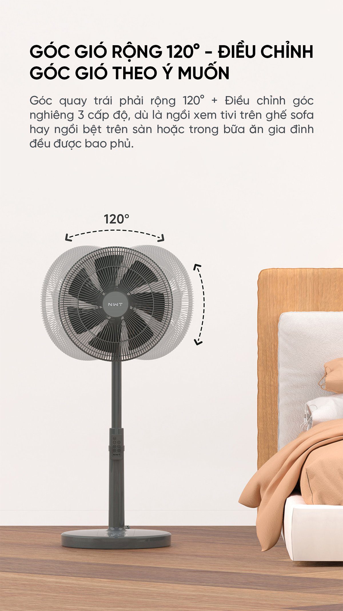Quạt Cây Thông Minh Kết Nối App Mihome Xiaomi New Widetech Trắng