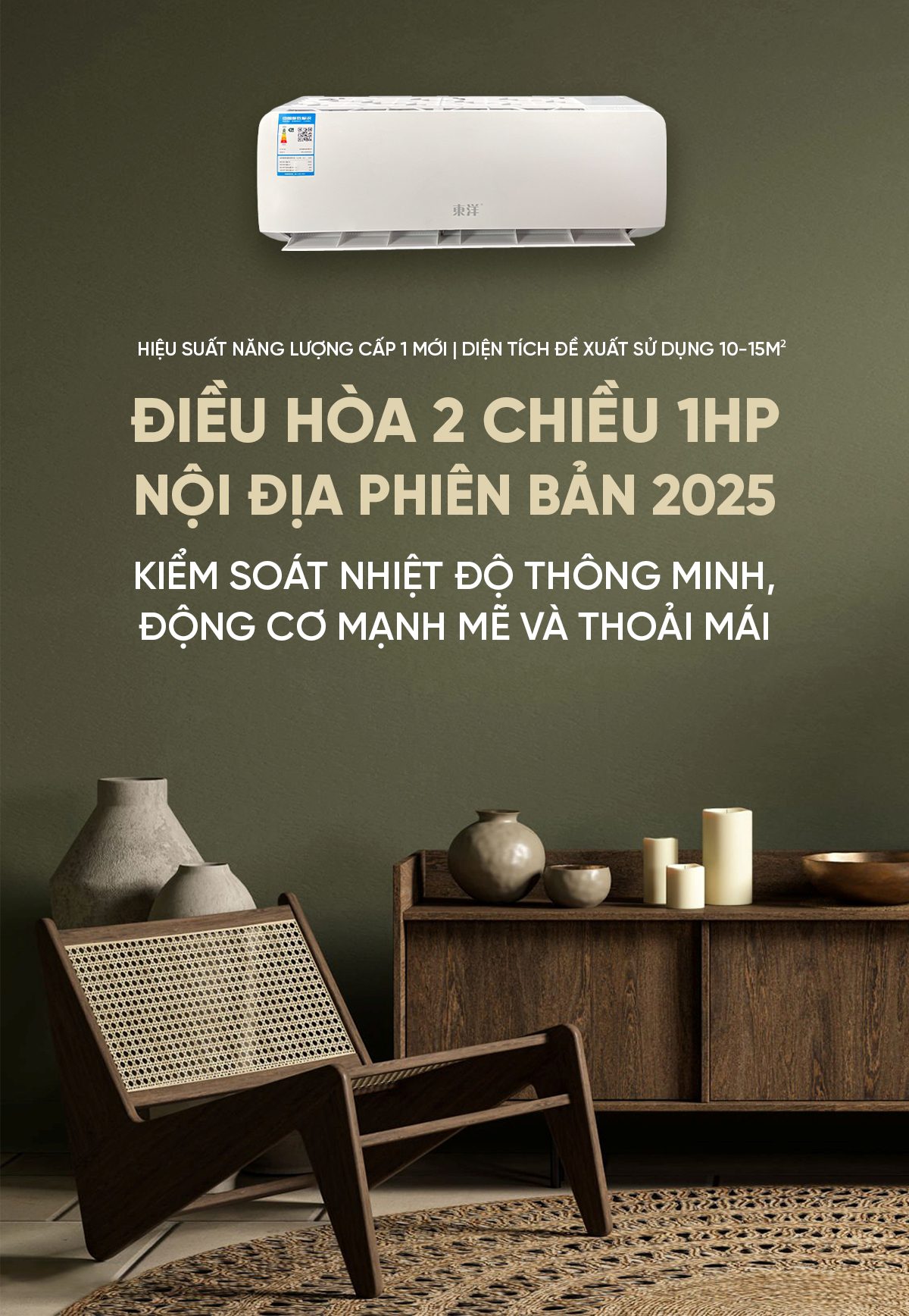 Điều Hoà 2 Chiều 1HP Nội Địa Phiên Bản 2025