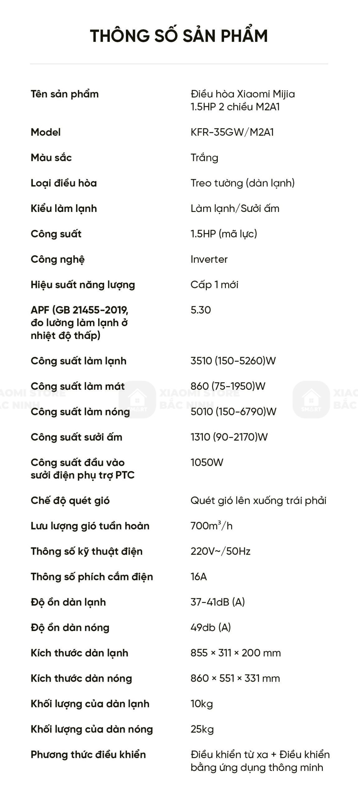 Điều hoà Thông Minh 2 chiều Xiaomi Mijia Inverter M2A1 KFR-35W/M2A1/12000 BTU