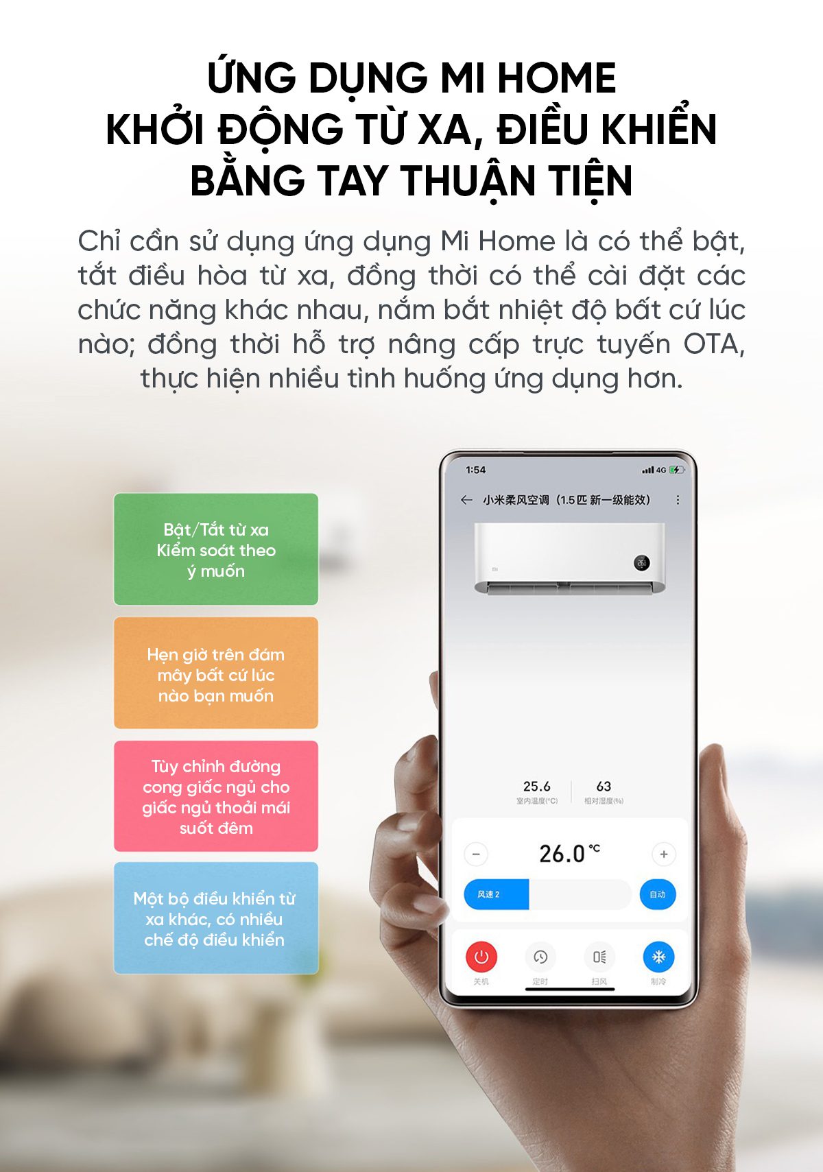 Điều hoà Thông Minh 2 chiều Xiaomi Mijia Inverter KFR-35GW – R1X1 1.5HP (12000 BTU)