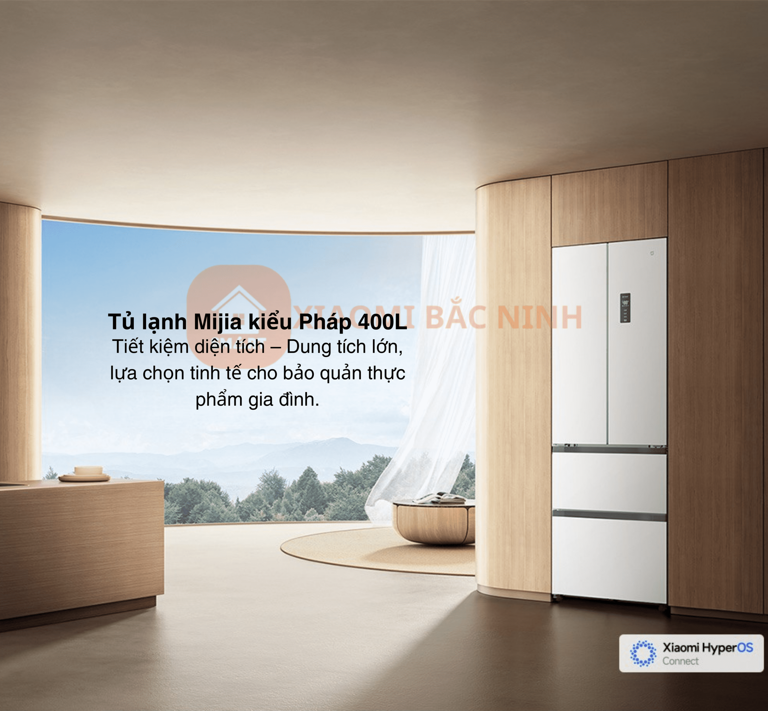 Tủ lạnh 4 cánh Xiaomi Mijia 400L BCD-400WFMBI – Thiết kế kiểu Pháp, kháng khuẩn 99.99%