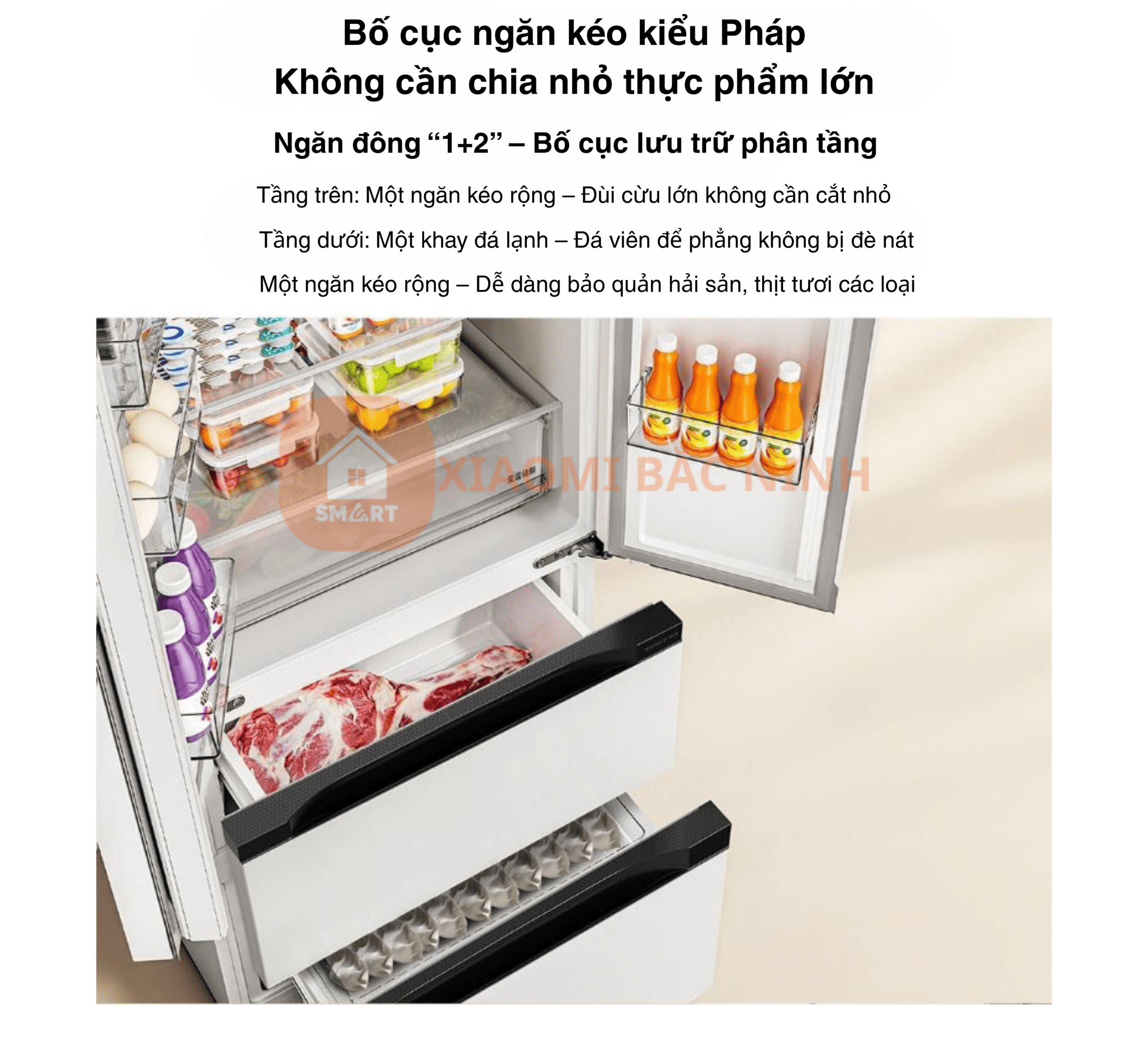 Tủ lạnh 4 cánh Xiaomi Mijia 400L BCD-400WFMBI – Thiết kế kiểu Pháp, kháng khuẩn 99.99%