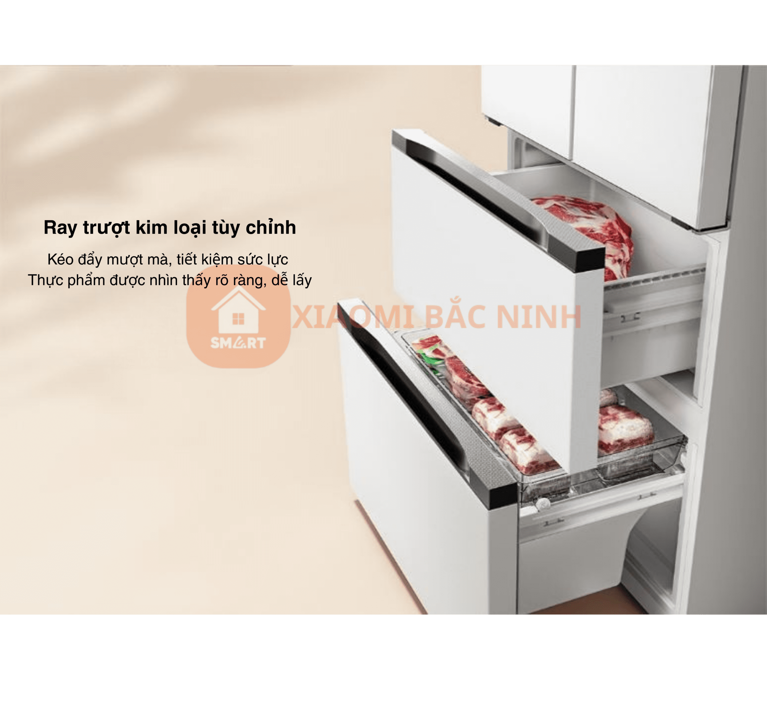 Tủ lạnh 4 cánh Xiaomi Mijia 400L BCD-400WFMBI – Thiết kế kiểu Pháp, kháng khuẩn 99.99%