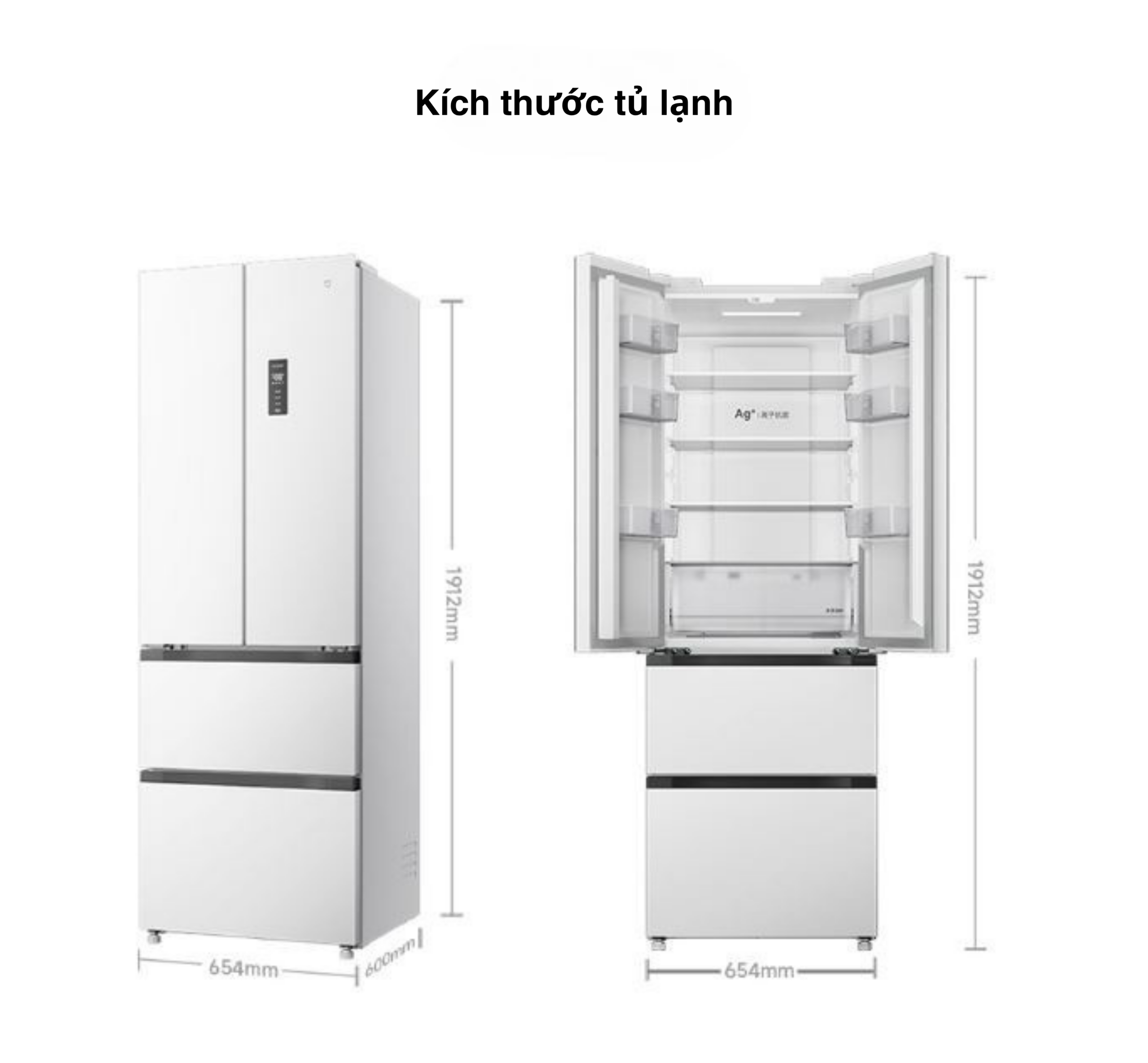 Tủ lạnh 4 cánh Xiaomi Mijia 400L BCD-400WFMBI – Thiết kế kiểu Pháp, kháng khuẩn 99.99%