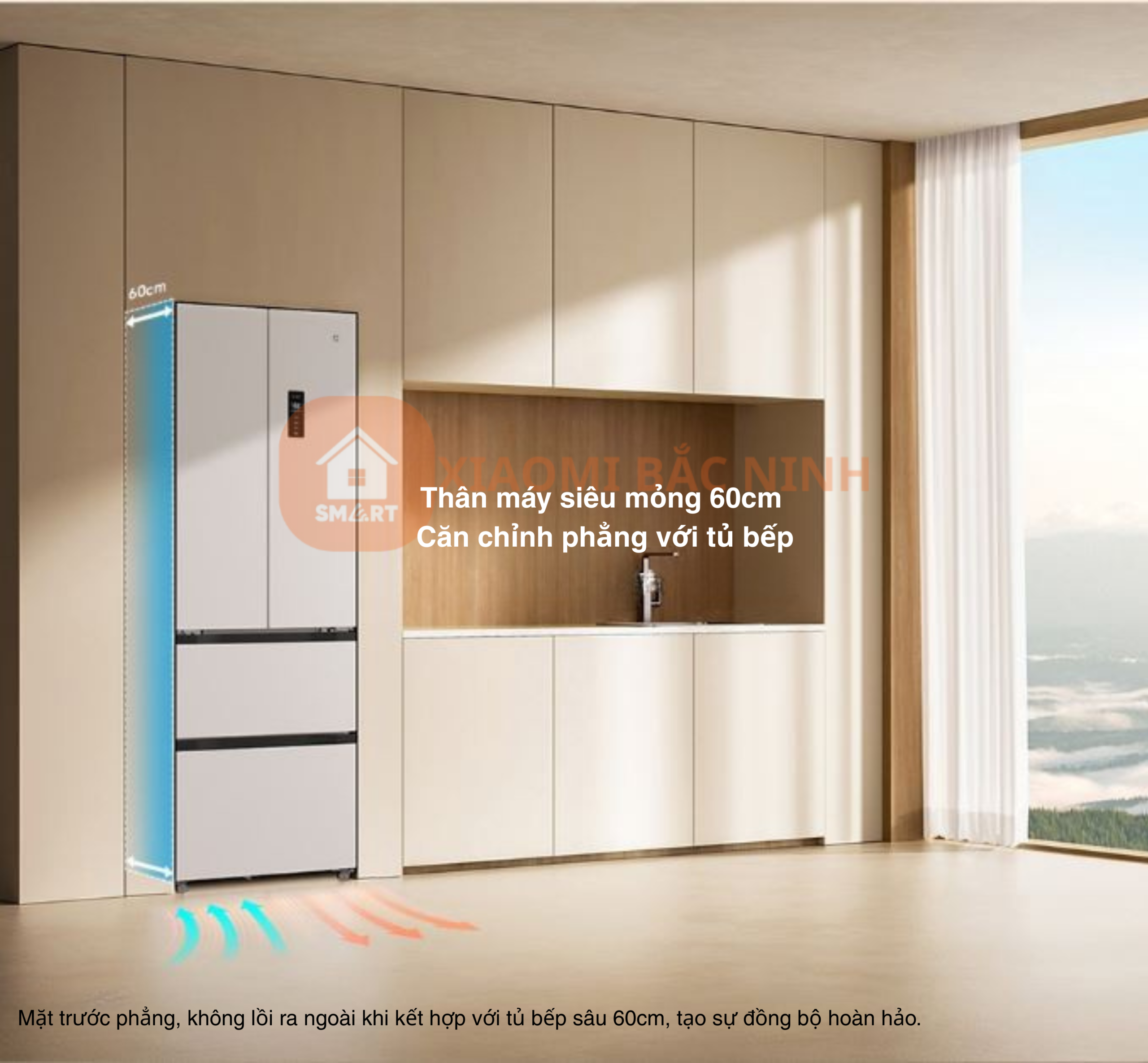 Tủ lạnh 4 cánh Xiaomi Mijia 400L BCD-400WFMBI – Thiết kế kiểu Pháp, kháng khuẩn 99.99%