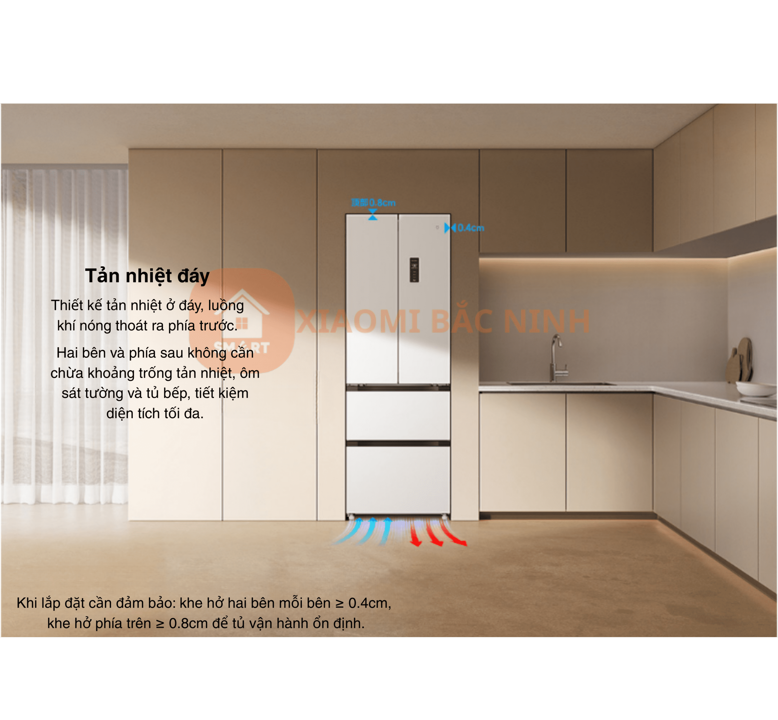 Tủ lạnh 4 cánh Xiaomi Mijia 400L BCD-400WFMBI – Thiết kế kiểu Pháp, kháng khuẩn 99.99%