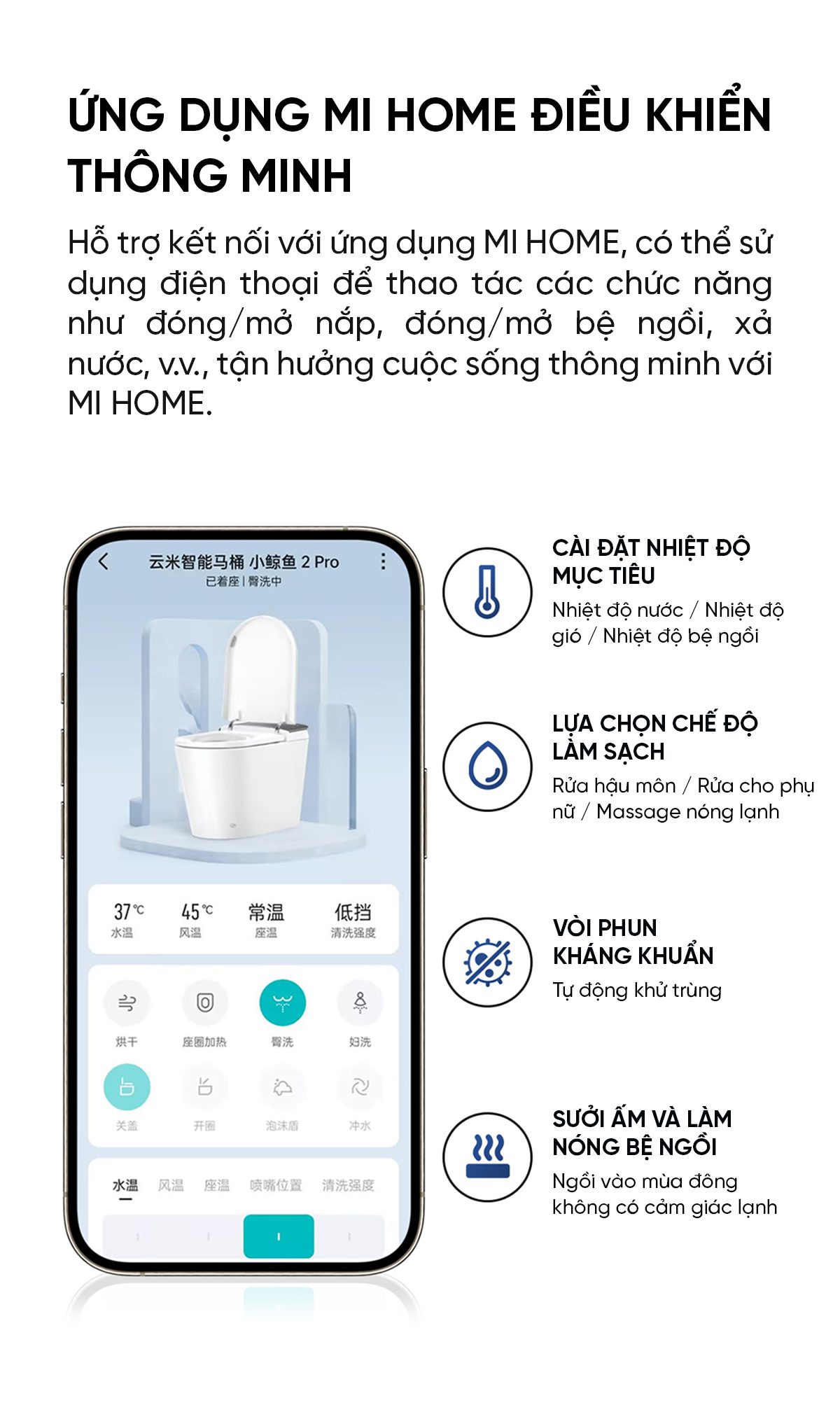 Bồn cầu thông minh Viomi Little Whale 2 Pro
