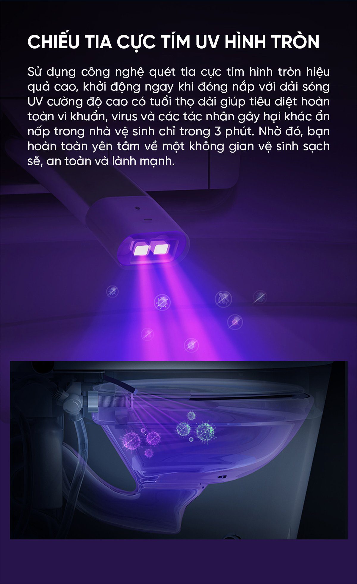 Bồn cầu thông minh Little Whale Wash M9 Khử trùng tia UV