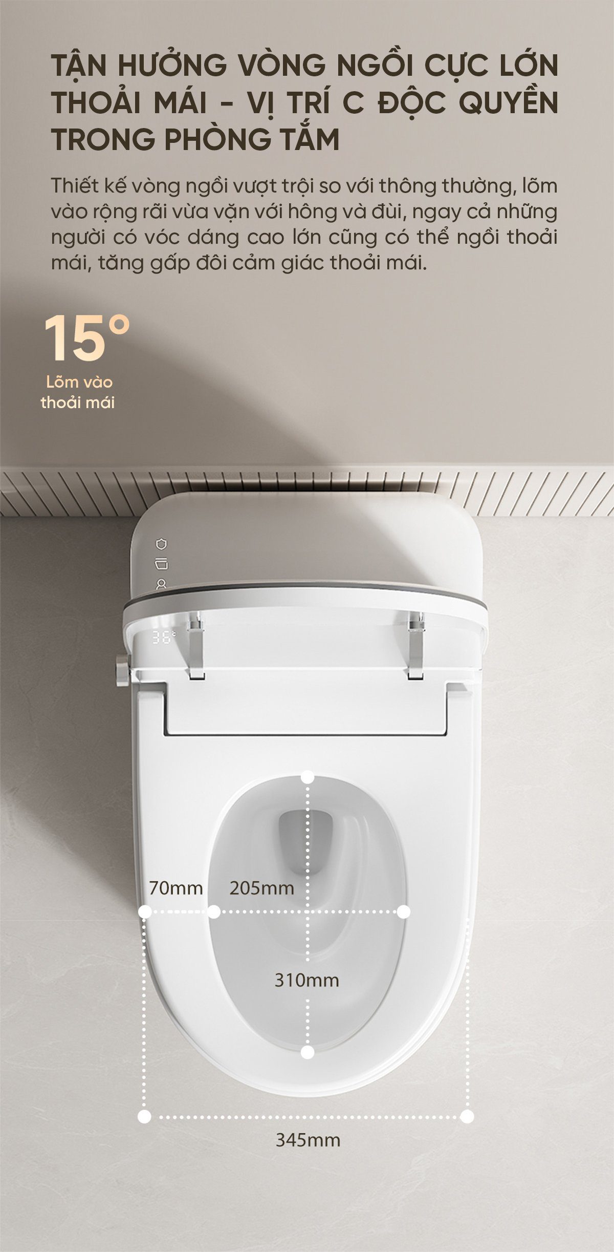 Bồn cầu thông minh Little Whale Wash M9 Khử trùng tia UV